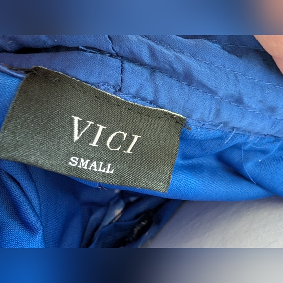 VICI Royal Blue Halter Ruffle Dress Mini Size small - Picture 5 of 5